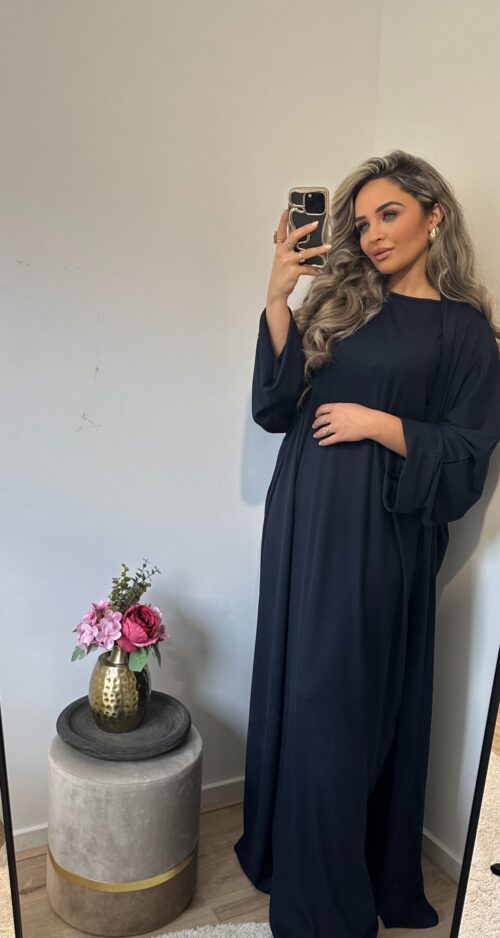 Kimono met onderjurk Rose Donkerblauw