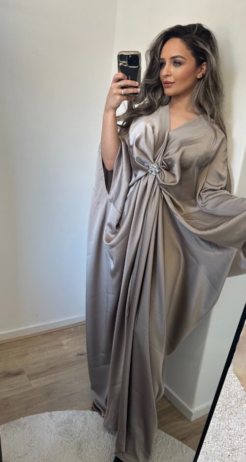 Jurk Broche taupe
